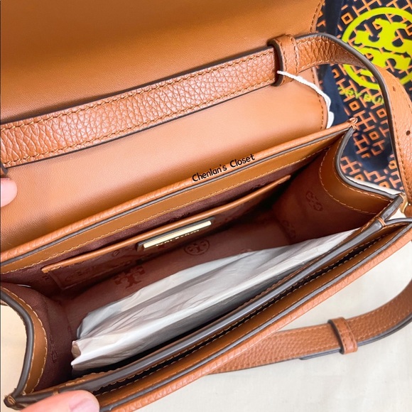 ✨🎀NeW! Tory Burch Britten Floral Small Canvas Saddle Bag - Picture 8 of 12